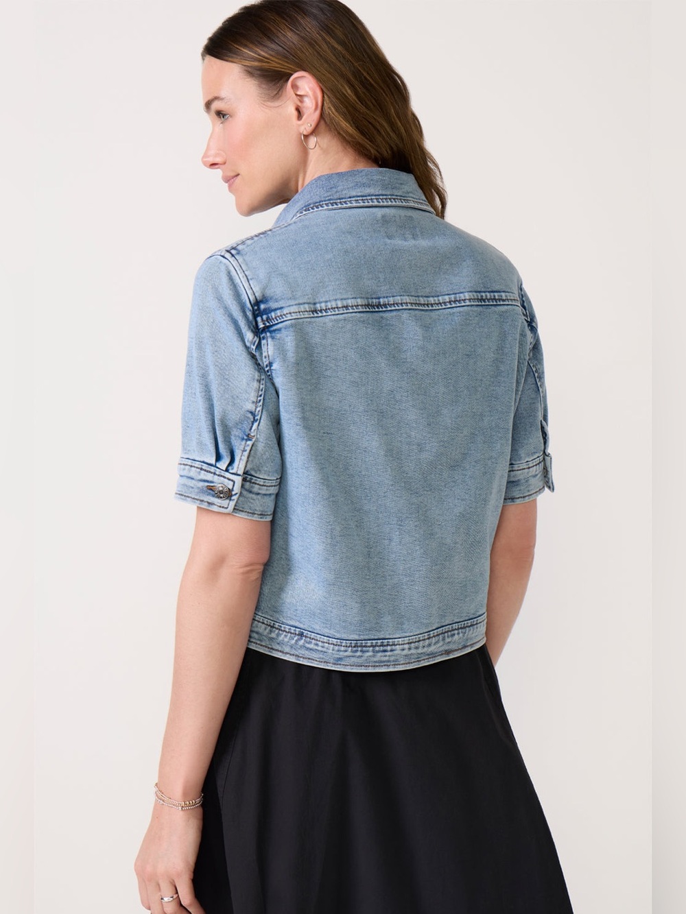EUC Kut From The Kloth Piper Denim Jean Jacket Short Sleeve XS - Picture 4 of 10